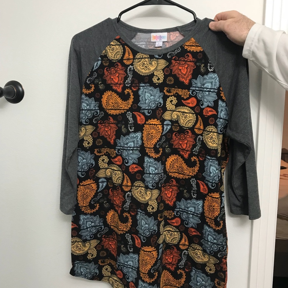 Lularoe floral baseball tee